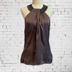 🤎Vintage Bebe Brown Silk Top